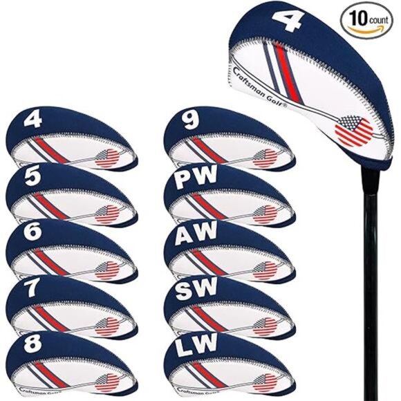 Golf US Flag Neoprene Golf Club Head Cover Wedge Iron Protective Headcover - Picture 7 of 7